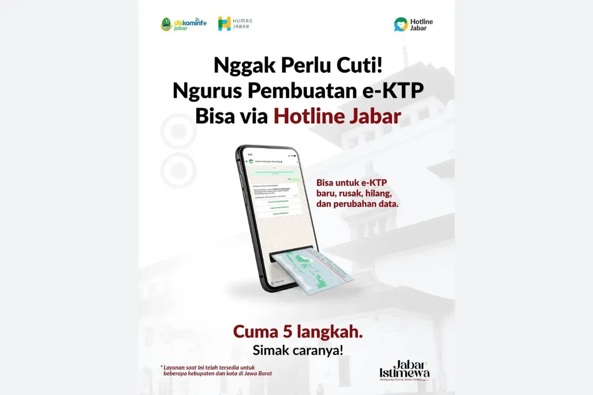 Cara Urus Pembuatan e-KTP dari Hotline Jabar, Semuanya Dilakukan dari WhatsApp (Sumber: Instagram/sapawarga_jabar)