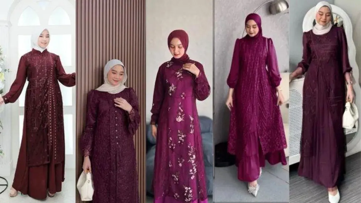 Rahasia Tampil Modis! Intip 7 Gamis Motif Berpadu Rompi Polos Favorit Hijabers Tahun Ini (Sumber: Pinterest)