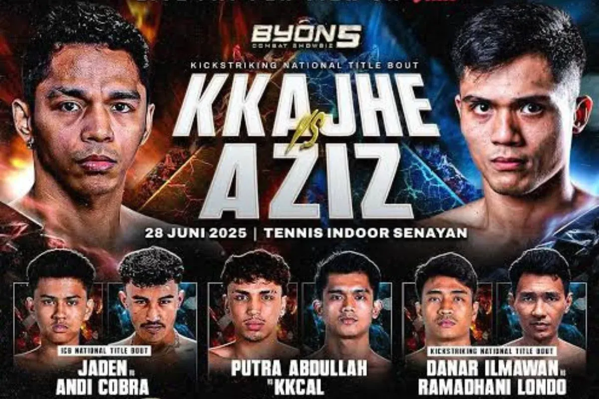 Jadwal dan daftar petarung Byon Combat 5. (Sumber: Vidio)