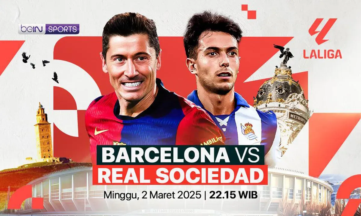 Link live streaming Barcelona vs Real Sociedad. (Sumber: Vidio)