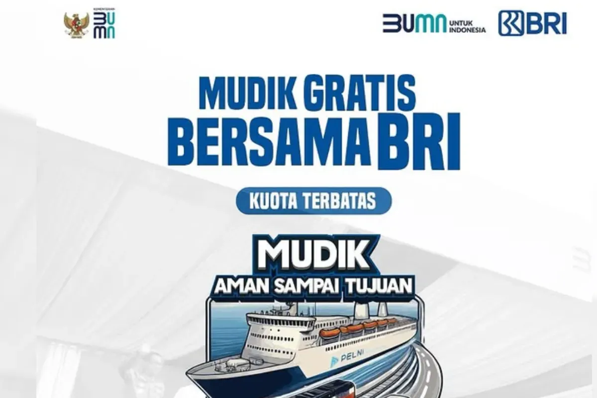 Pulang kampung jadi lebih mudah dengan Mudik Gratis BRI 2025. Daftar sekarang dan nikmati perjalanan aman, nyaman, dan hemat! (Sumber: Instagram/@bankbri_id)