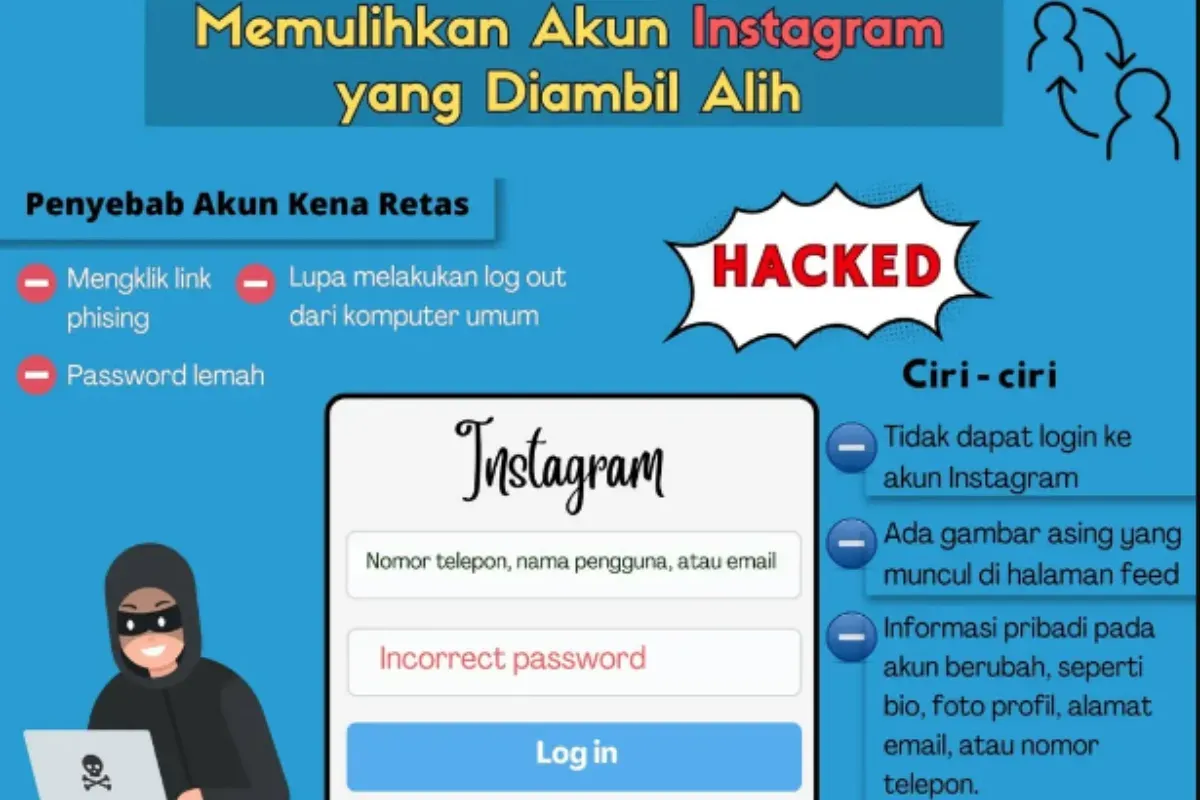 Ikuti cara mudah untuk mengembalikan lagi akun Instagram kena hack yang bisa dilakukan. (Sumber: Instagram/@diskominfokrwkab)