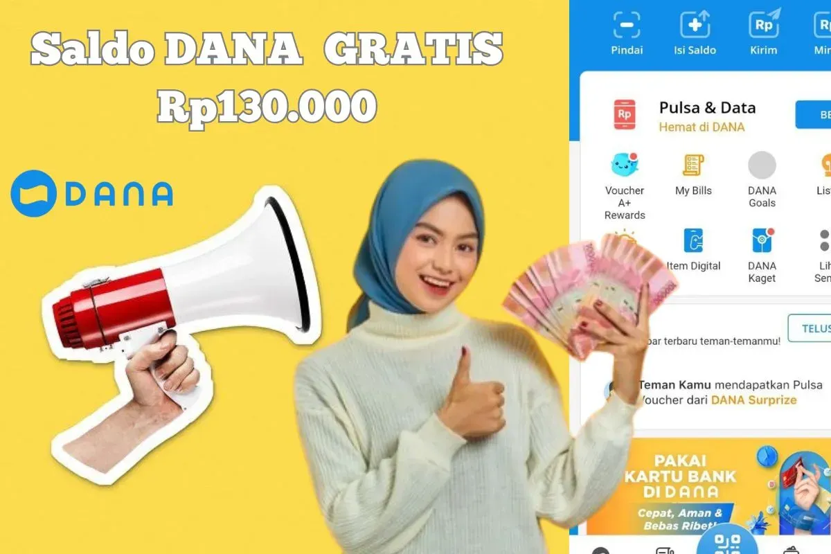 Rekomendasi aplikasi penghasil uang Rp130.000 saldo DANA Gratis. (Sumber: Poskota/Syania Nurul Lita Baikuni)
