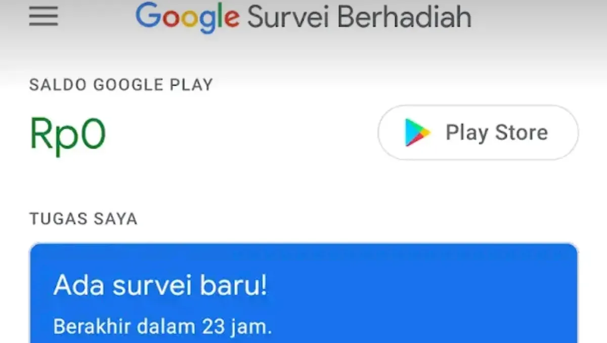 Kumpulkan saldo gratis dari google isi survei berhadiah. (Google Survei Berhadiah)