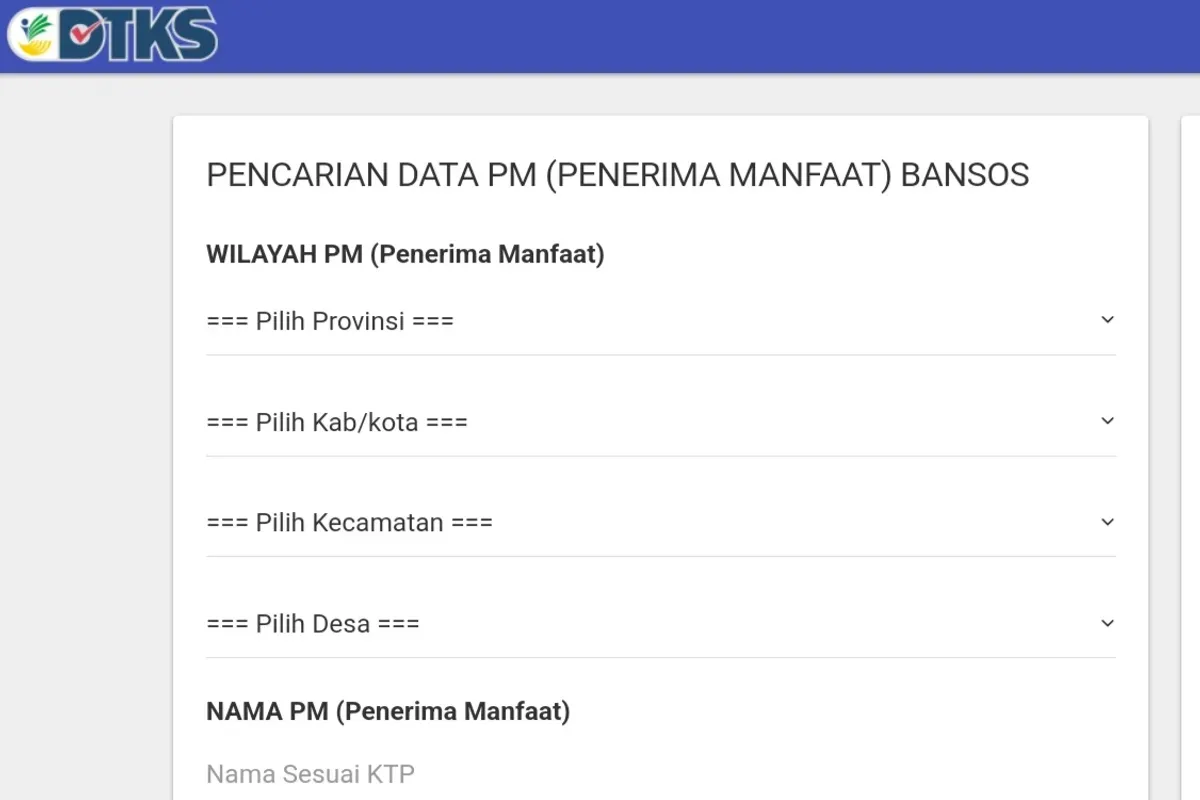 Jenis bansos yang bisa dicek di website cekbansos. (Sumber: Website/Kemensos)