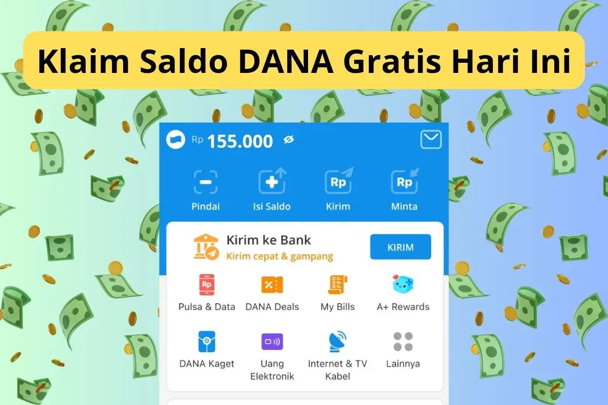 Cara klaim THR saldo DANA gratis Rp155.000 hari ini ke dompet digital. (Sumber: Poskota/Audie Salsabila)
