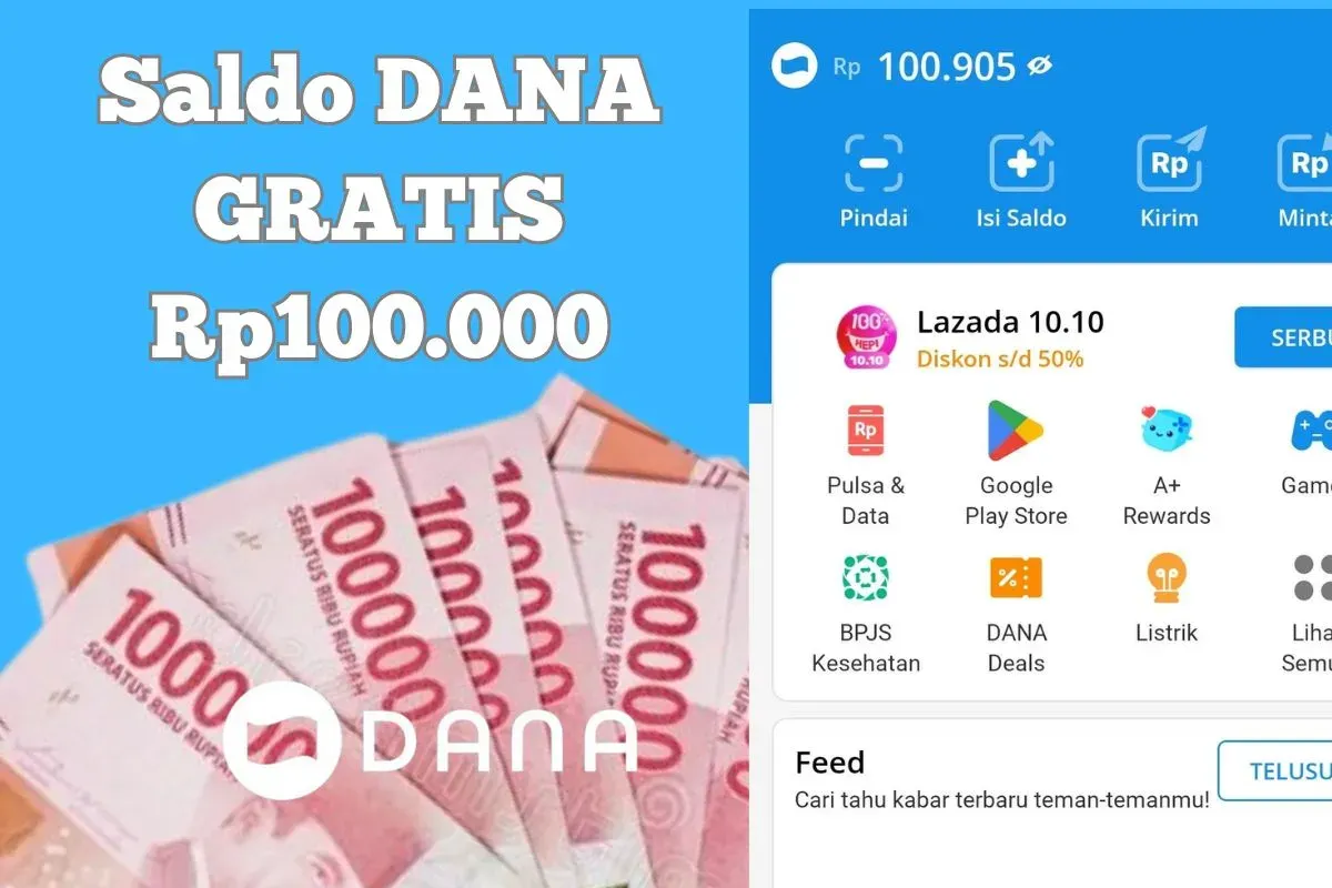 Tiga cara instan dapatkan saldo DANA Gratis Rp100.000. (Sumber: Poskota/Syania Nurul Lita Baikuni)