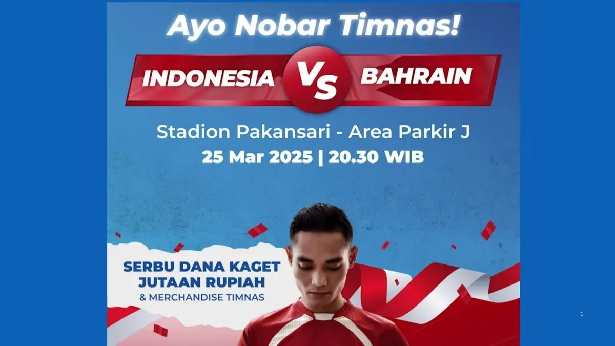 klaim DANA Kaget berisi saldo gratis Rp12.500 di acara nobar Timnas Indonesia vs Bahrain. (DANA))