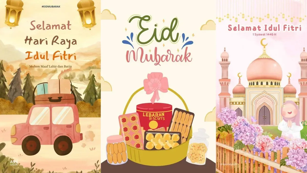 Berbagi kebahagiaan Lebaran 2025 dengan memberikan poster unik untuk keluarga dan sahabat. (Sumber: Pinterest)