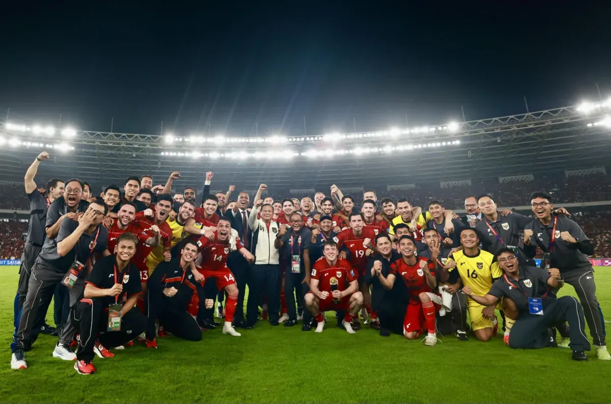 Rasa terima kasih presiden Prabowo Subianto pada Timnas Indonesia setelah mampu kalahkan Bahrain. (Sumber: X/prabowogibran2)