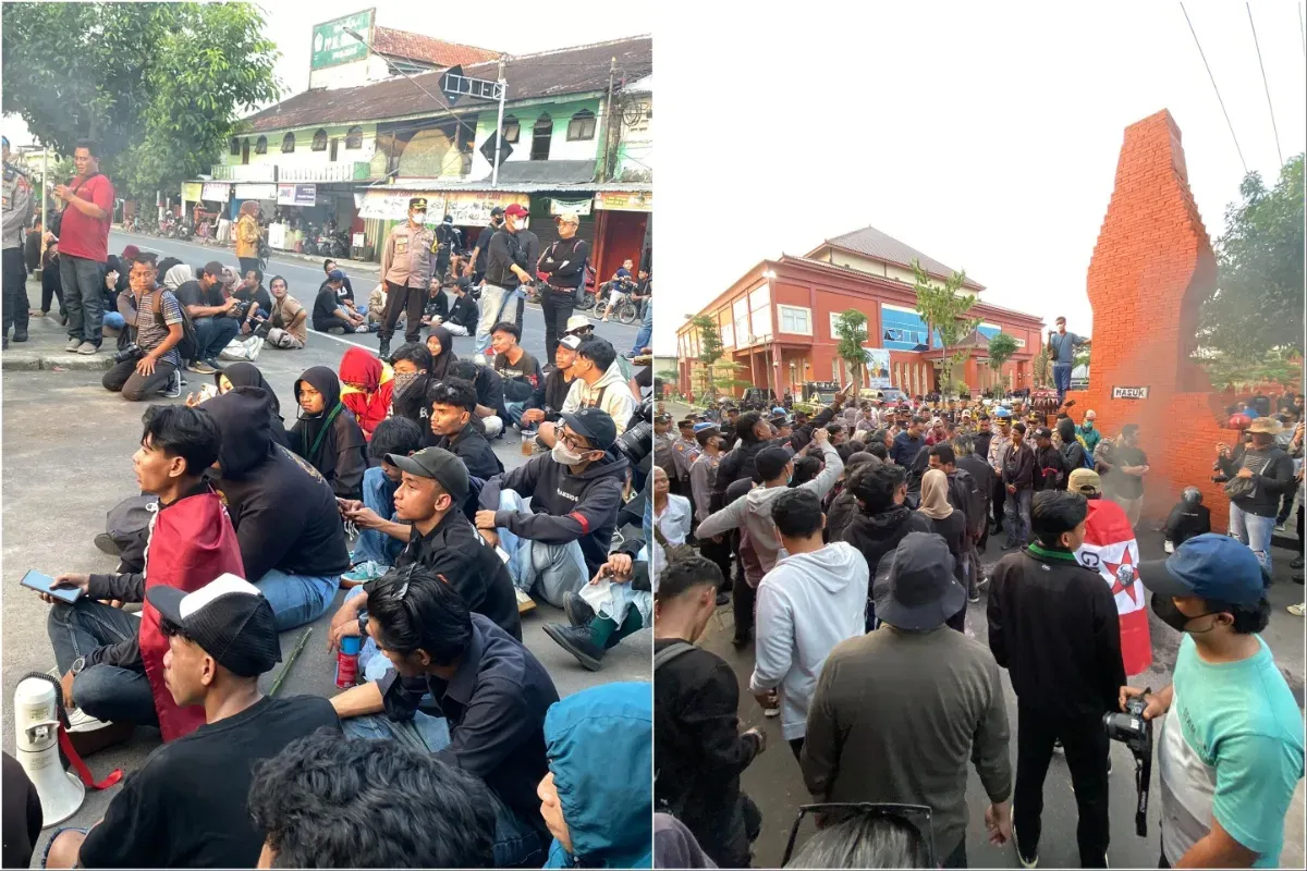 Aksi Penolakan UU TNI Makin Meluas hingga Mojokerto (Sumber: X/qoccupied)