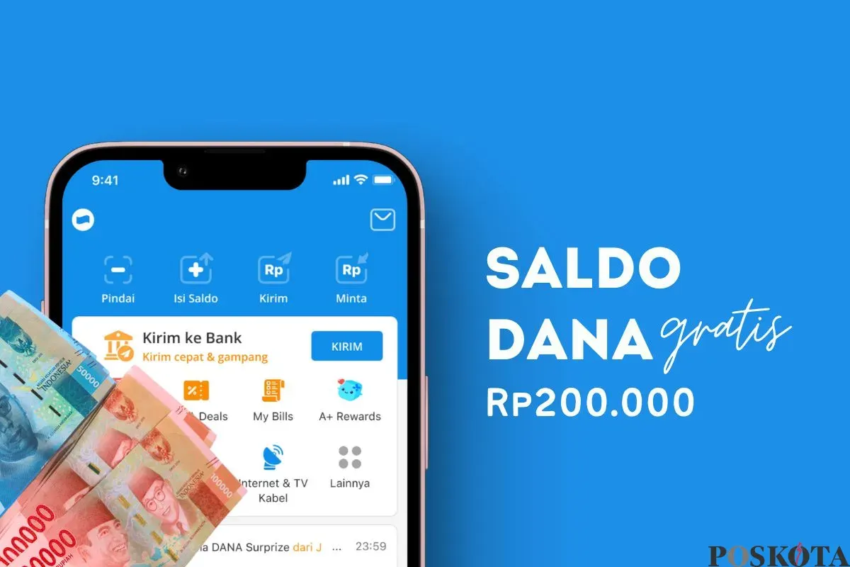 Klaim saldo DANA gratis Rp200.000. (Sumber: Poskota/Della Amelia)