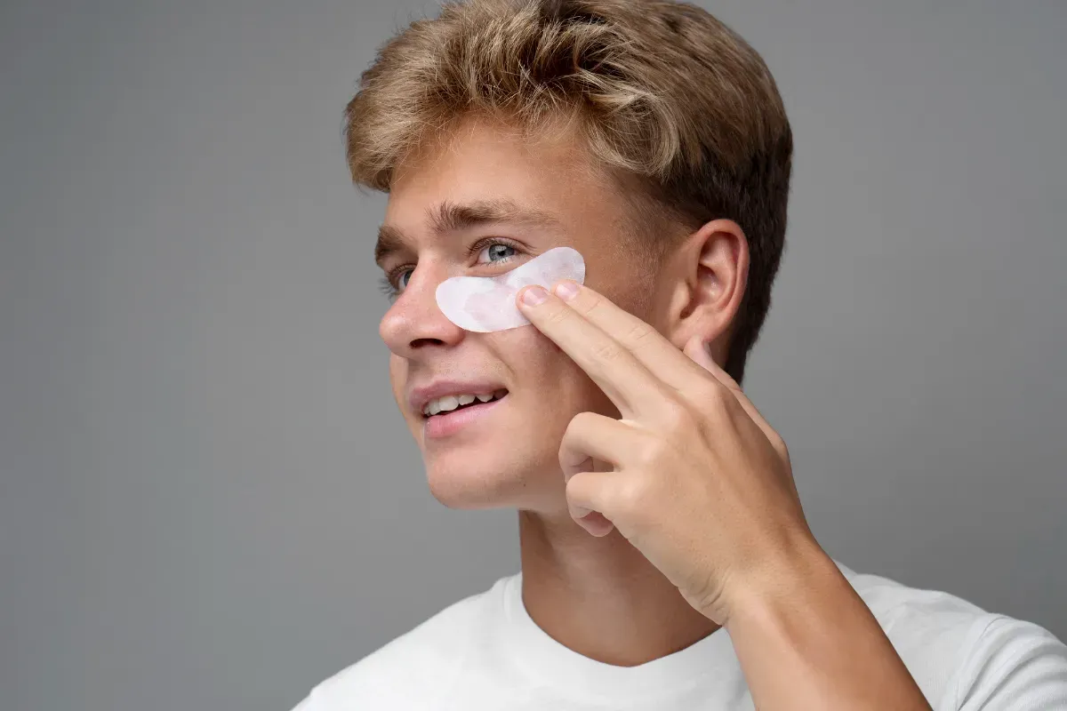 Ilustrasi dark circles dialami oleh seorang pria. (Sumber: Freepik)