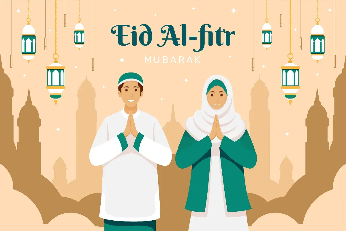 Ilustrasi Halalbihalal di hari raya Idulfitri. (Sumber: Freepik)