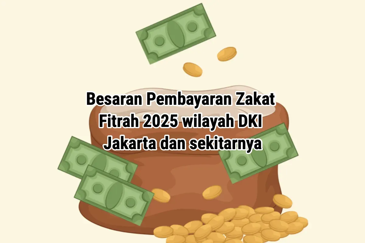 Ilustrasi besaran zakat fitrah 2025 untuk wilayah DKI Jakarta dan sekitarnya. (Sumber: X/@bincangsyariah)
