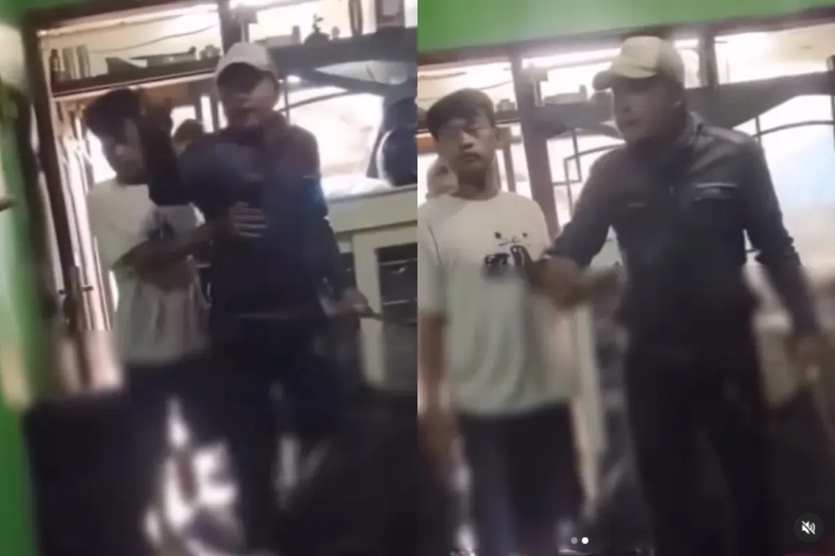 Preman mengamuk terkait proposal THR ke seorang warga menggunakan sajam. (Sumber: Tangkap Layar Instagram/@jabodetabek24info)