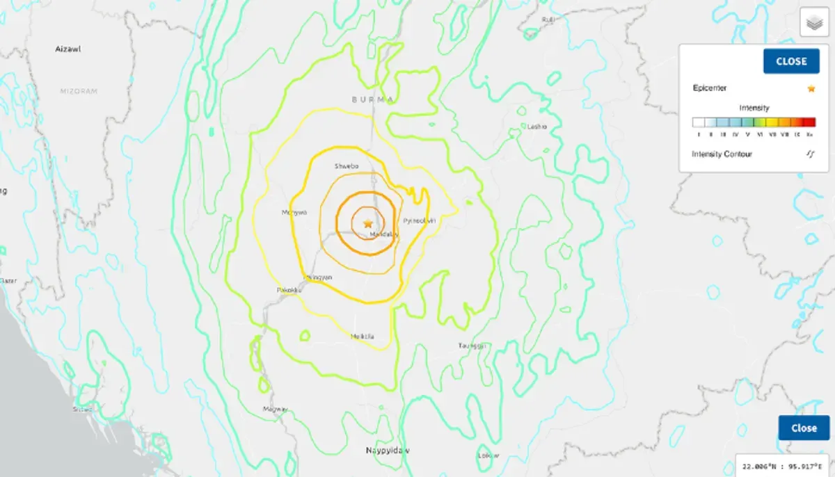 Gempa dahsyat 7,7 SR mengguncang Myanmar, terasa hingga Bangkok (Sumber: earthquake.usgs.gov)
