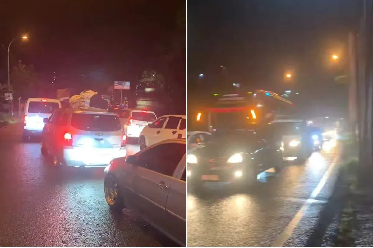 Pantauan arus mudik jalur cagak Nagreg arah Tasik dan Garut malam ini, Jumat 28 Maret 2025. (Sumber: Istimewa)