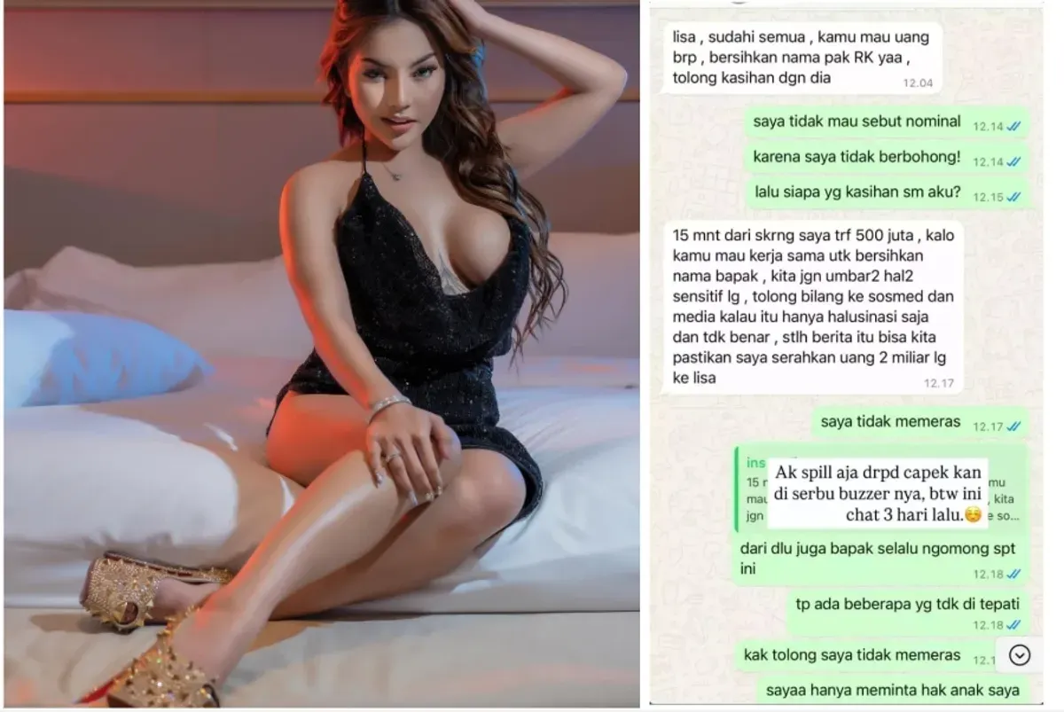 Lisa Mariana yang diduga selingkuhannya mantan Gubernur Jawa Barat Ridwan Kamil ungkap diminta hentikan masalah perselingkuhannya dan akan dibayar Rp2,5 Miliar oleh pihak Ridwan Kamil. (Sumber: Capture Instagram Lisa Mariana)