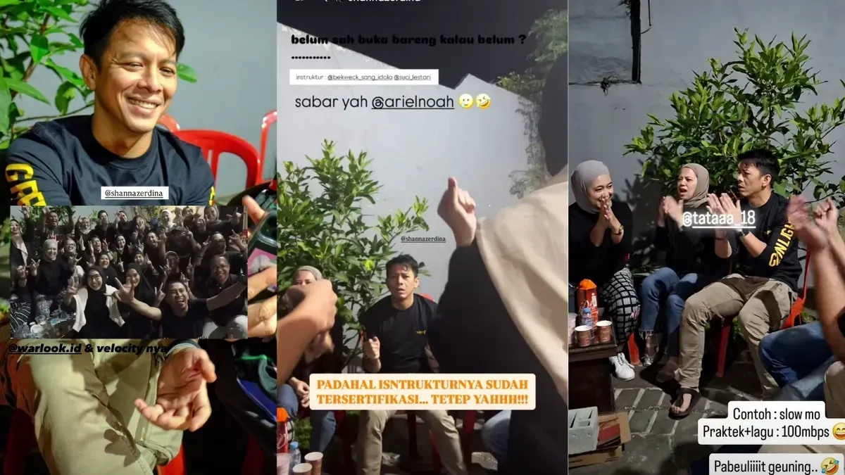 Ariel NOAH bukber bareng geng SMA ikutan tren velocity yang tren di Ramadhan tahun ini. (Sumber: Insta Story/@shannazerdina)