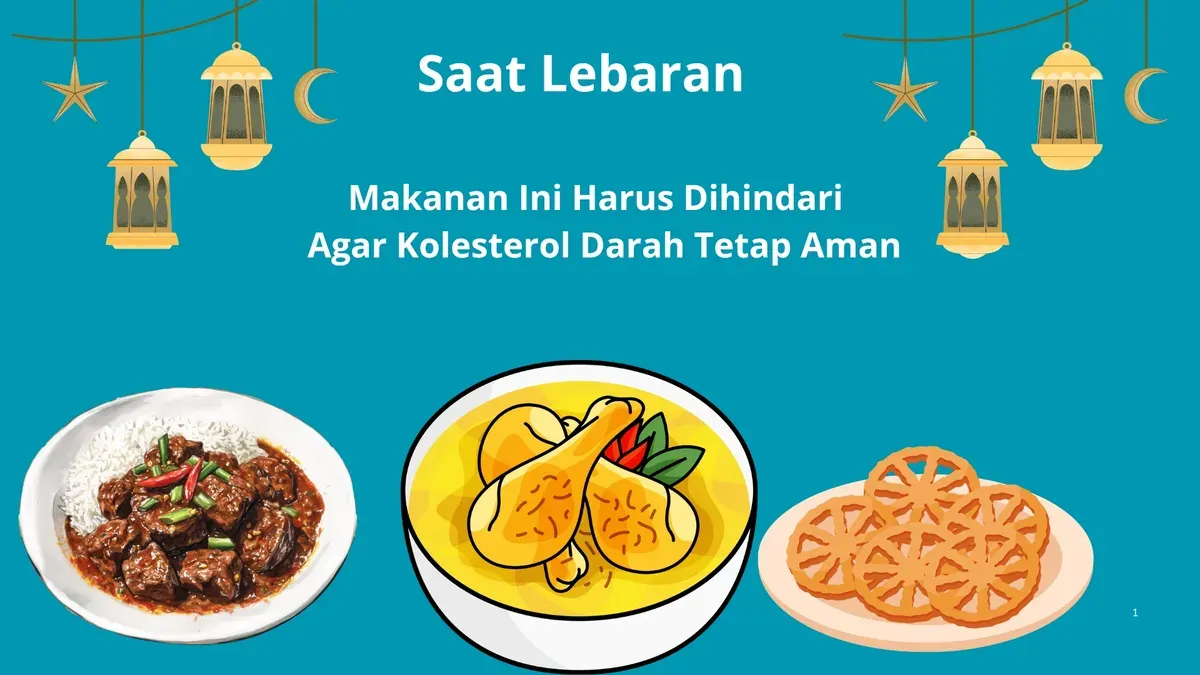 Hindari makanan ini saat lebaran bagi pemilik riwayat kolesterol. (Desain Syarif Pulloh Anwari)