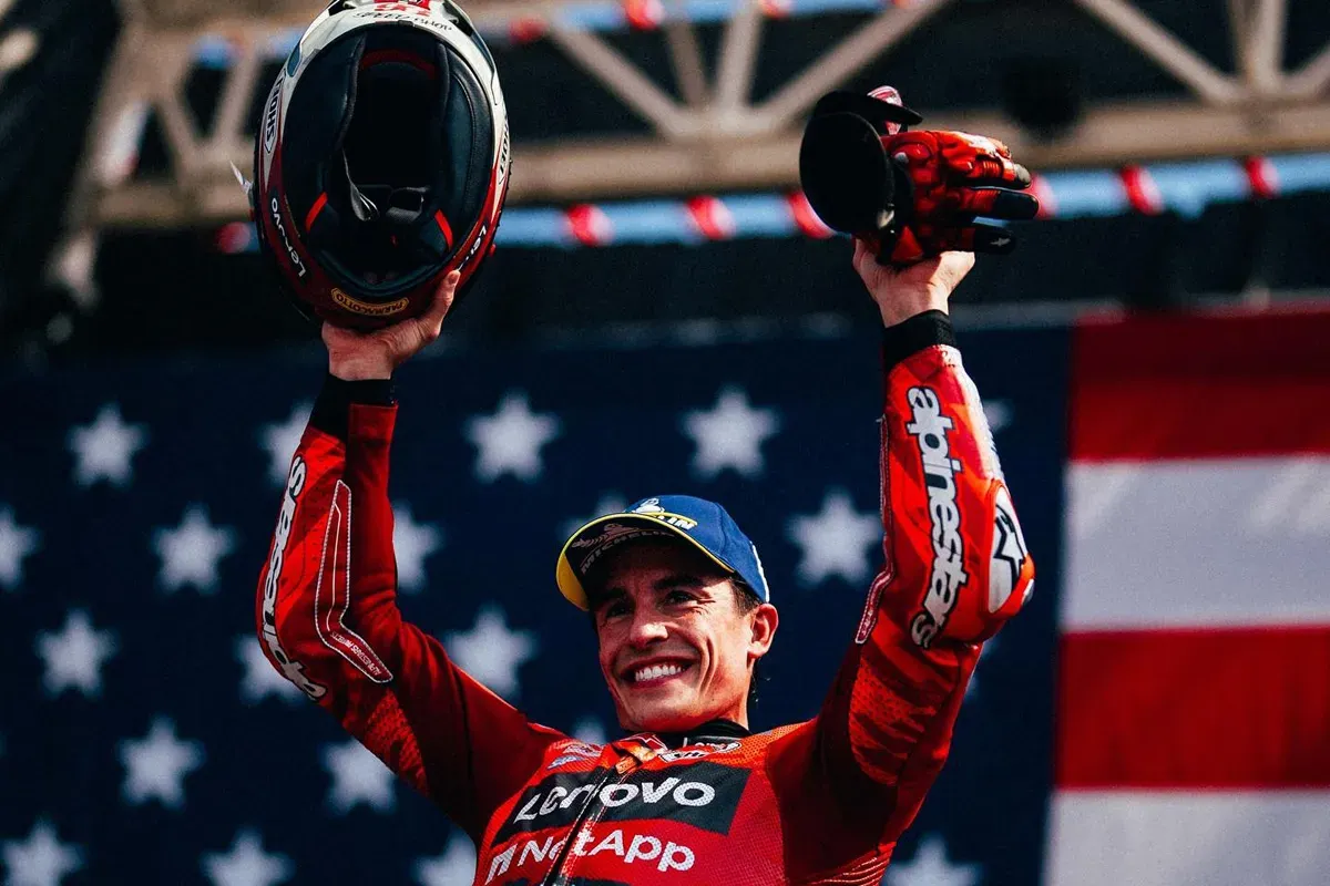 Klasemen MotoGP 2025, pembalap Ducati, Marc Marquez kukuh di puncak setelah memenangkan sprint race GP Amerika. (Sumber: Instagram @ducaticorse)