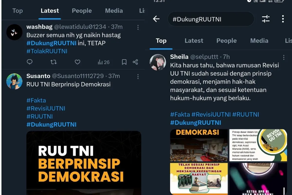 tagar dukung UU TNI trending di X (Sumber: X/trending)