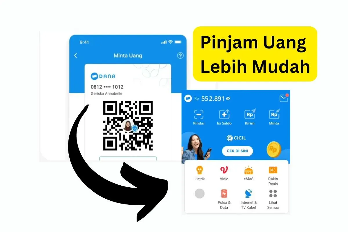 Cara pinjam uang di aplikasi DANA. (Sumber: Poskota/Faiz)