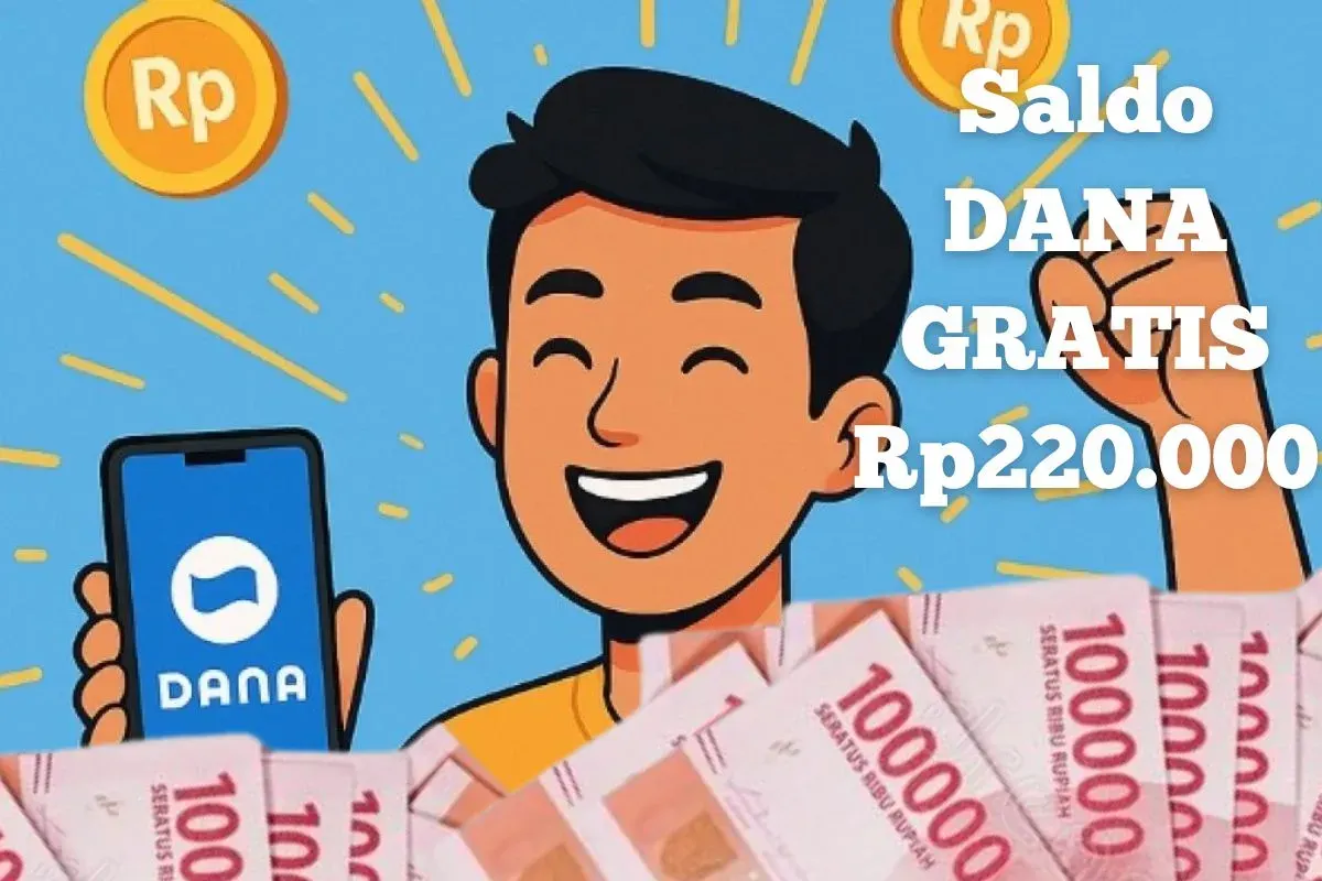 Cara mendapatkan saldo DANA gratis hingga Rp220.000 ke dompet elektronik hari ini, Minggu, 2 November 2025. (Sumber: Poskota/Syania Nurul Lita Baikuni)