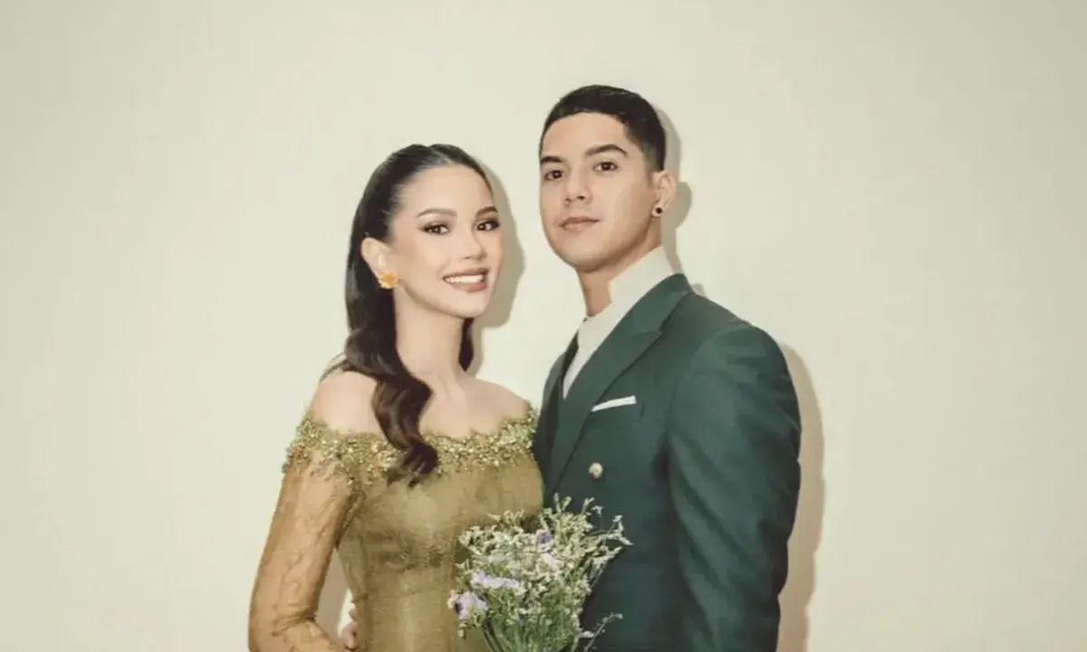 Alyssa Daguise dan Al-Ghazali terlihat serasi dalam balutan serba hijau (Sumber: Instagram/@alyssadaguise)
