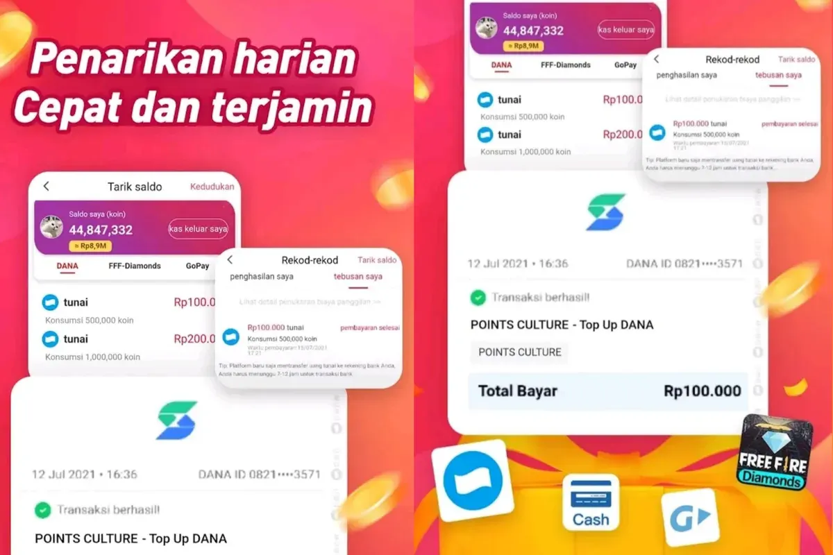 Aplikasi penghasil uang Cashzine kasih saldo DANA gratis. (Sumber: Play Store)