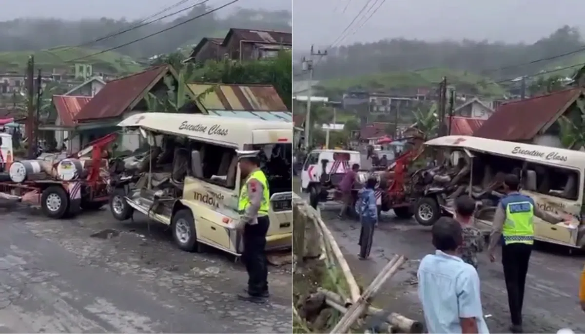 Kecelakaan tragis minibus Elf di Tawangmangu merenggut 5 nyawa. (Sumber: Instagram/@karanganyar_masa_kini)
