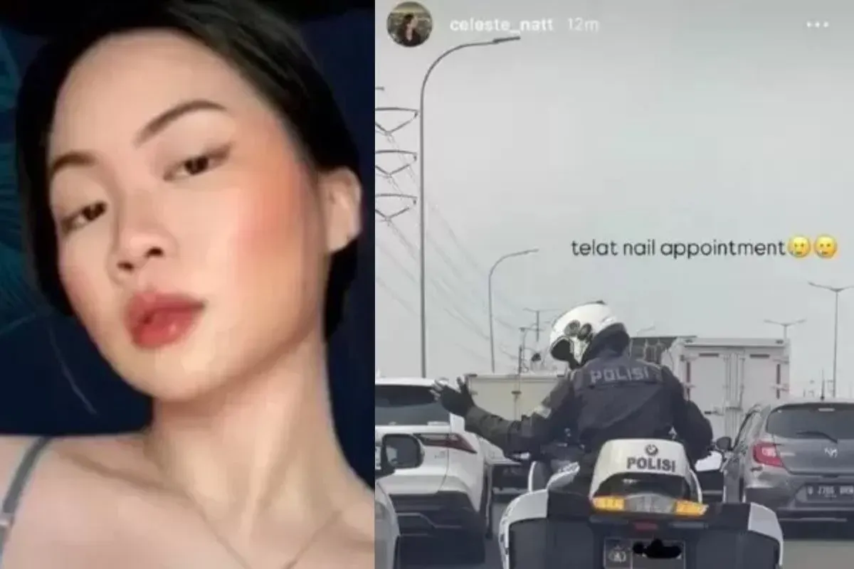 Potret Celeste Anastasia yang viral karena pakai patwal untuk kejar jadwal nail art. (Sumber: Istimewa)