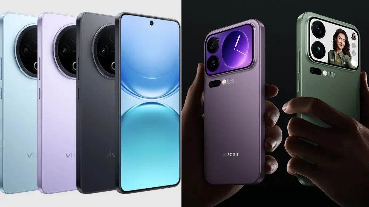 Handphone Vivo Y500 Pro vs Xiaomi 17 Pro (Sumber: Kolase Edit Canva)