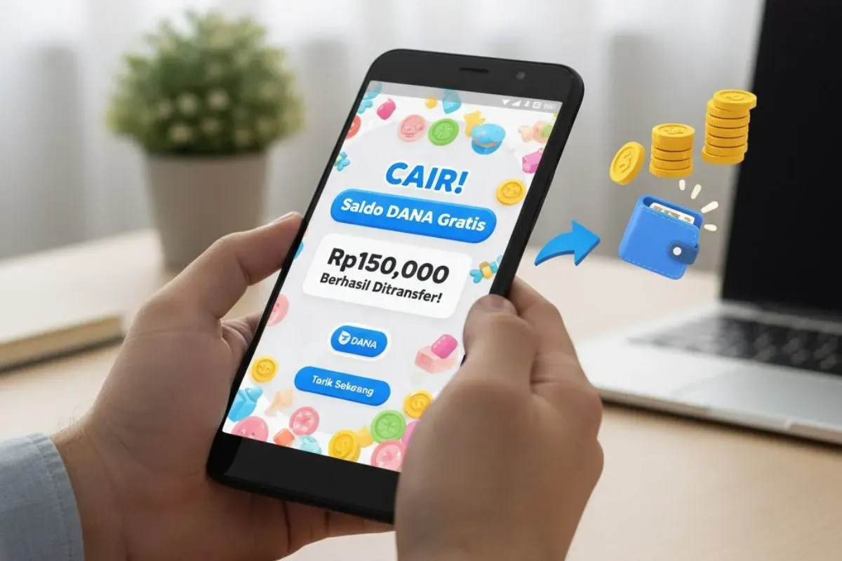 Cara dapat saldo DANA gratis dari game penghasil uang. (Sumber: AI Generated)