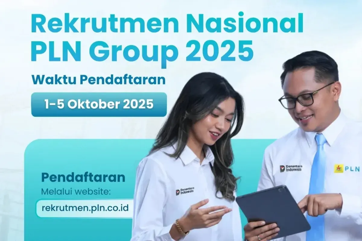 Proses rekrutmen PLN 2025 resmi dibuka, pendaftaran online 1–5 Oktober 2025 melalui laman rekrutmen.pln.co.id. (Sumber: Instagram/@pln_id)
