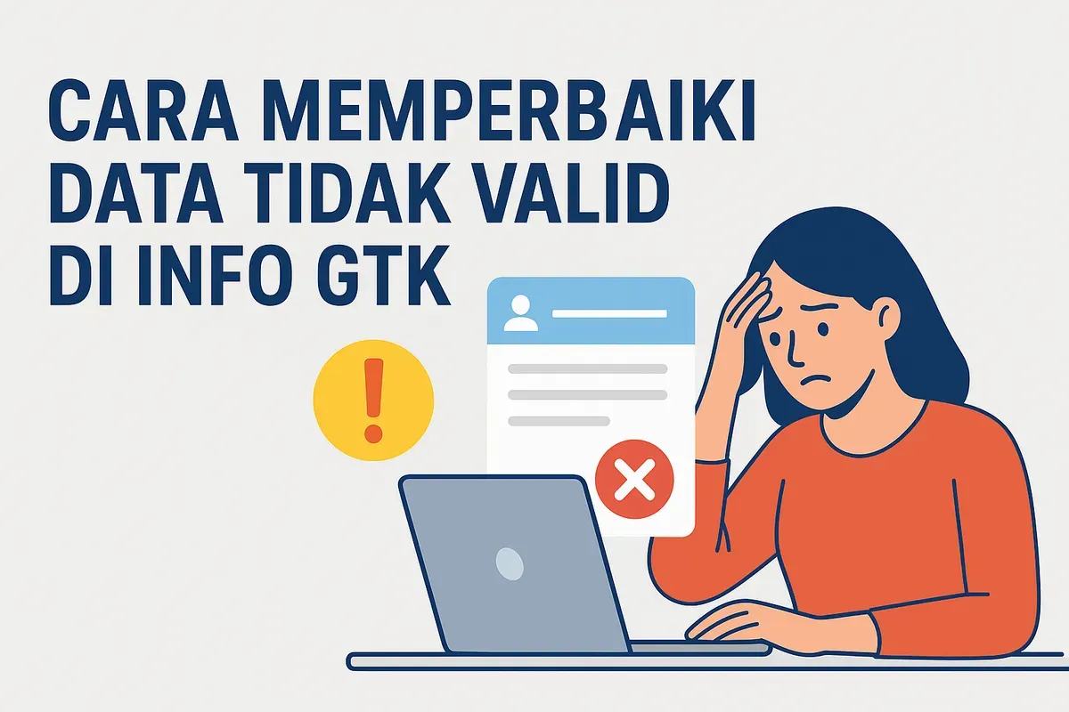 Ilustrasi cara memperbaiki data tida valid bagi guru di Info GTK (Sumber: AI)