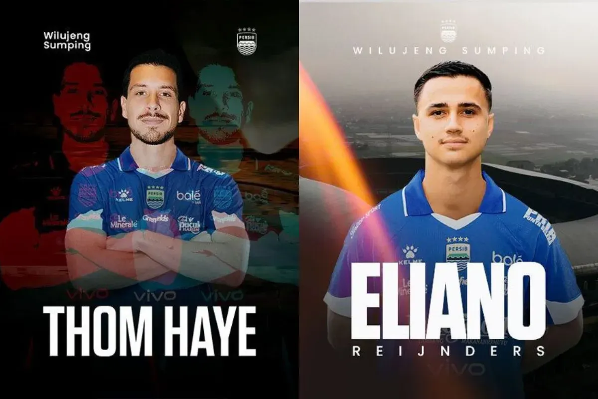Potret pemain baru Persib Bandung, Thom Haye (kiri) dan Eliano Reijnders (kanan) yang kini sangat dinantikan debutnya. (Sumber: Persib)