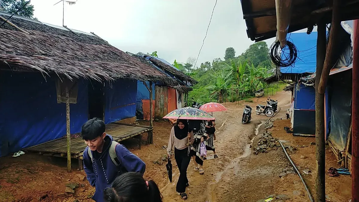 Suasana di kawasan Hunian sementara korban bencana di Lebakgedong, Kabupaten Lebak. (Sumber: Istimewa)