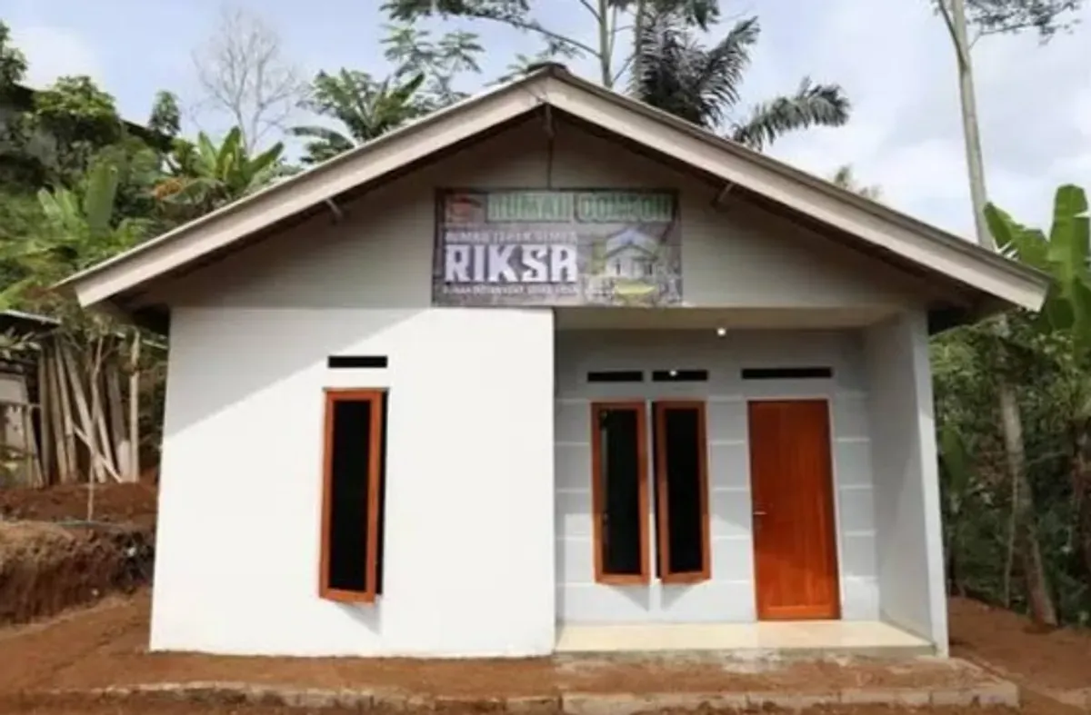 Model rumah yang disiapkan untuk para korban banjir bandang di Lebakgedong, Kabupaten Lebak. (Sumber: Istimewa)