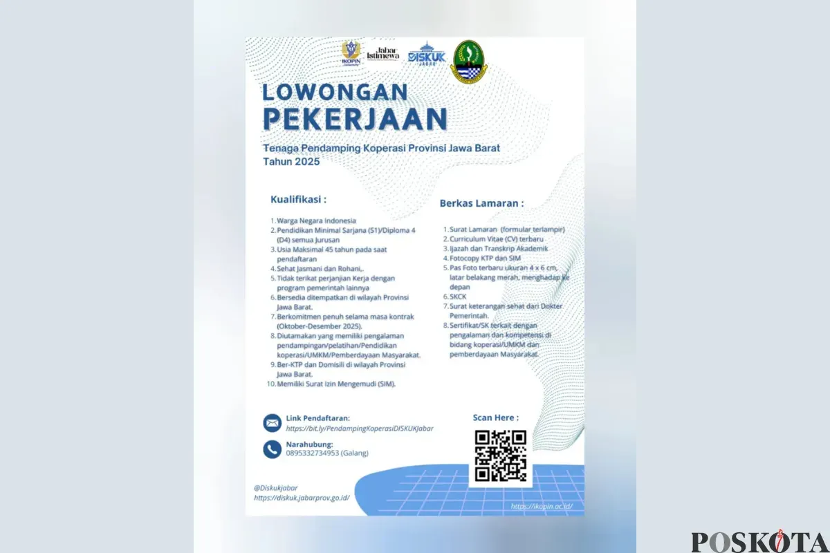 Hari Terakhir Pendaftaran Loker di Diskuk Jabar, Cek Informasinya di Sini (Sumber: Instagram/diskukjabar)