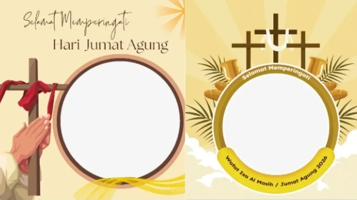 Ilustrasi - Twibbon Jumat Agung 2026 gratis yang dapat dipakai masyarakat. (Sumber: Twibbonize)