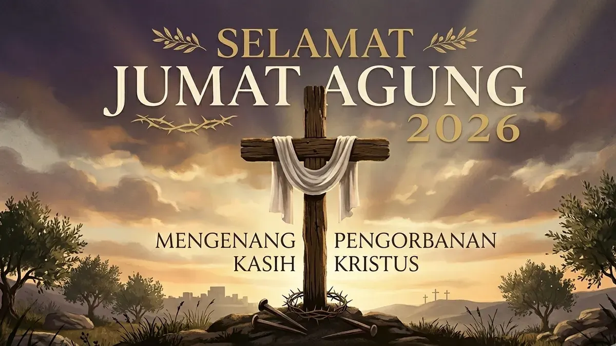 Ilustrasi - Ucapan Jumat Agung 2026. (Sumber: Gemini AI)
