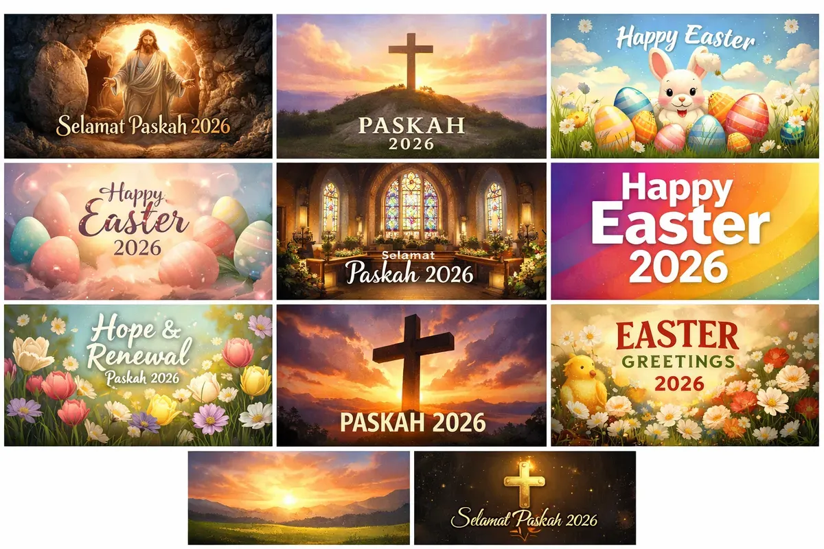 Contoh poster Paskah 2026 yang dibuat menggunakan AI. (Sumber: ChatGPT)