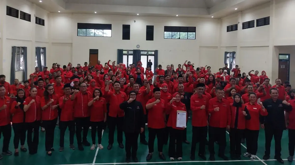 Kader PDIP Kota Depok menggelar Rapat Koordinasi Internal di Balai Rakyat, Beji, Kota Depok, Selasa, 7 April 2026. (Sumber: Dok. Istimewa)