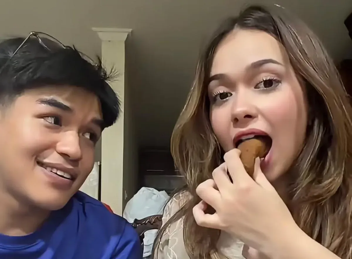 Rebecca Klopper dan Shaquille Sultan Pahlevi, adik dari selebgram Lula Lahfah. (Sumber: Instagram/@risol.bu_tatu)