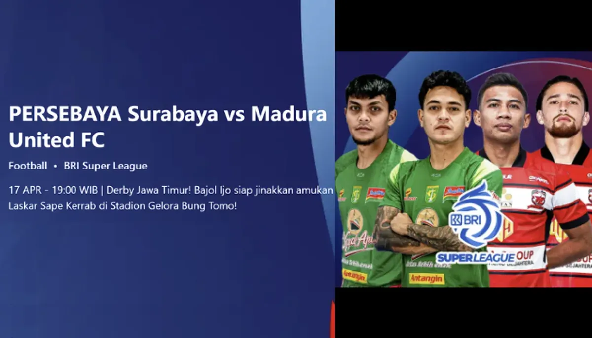 Berikut jadwal lengkap Persebaya vs Madura United malam ini di Stadion Gelora Bung Tomo. Tonton siaran langsung di Indosiar atau akses link live streaming Vidio (Sumber: vidio.com)