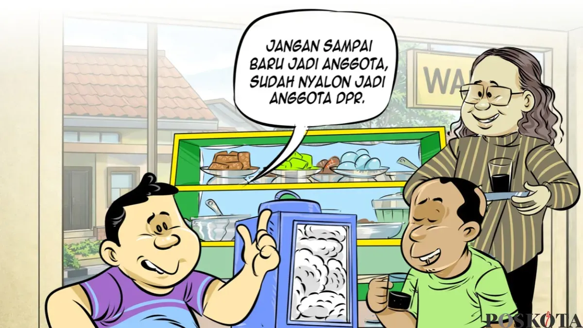Ilustrasi obrolan warteg edisi Senin, 20 April 2026. (Sumber: Poskota/Arif Setiadi)