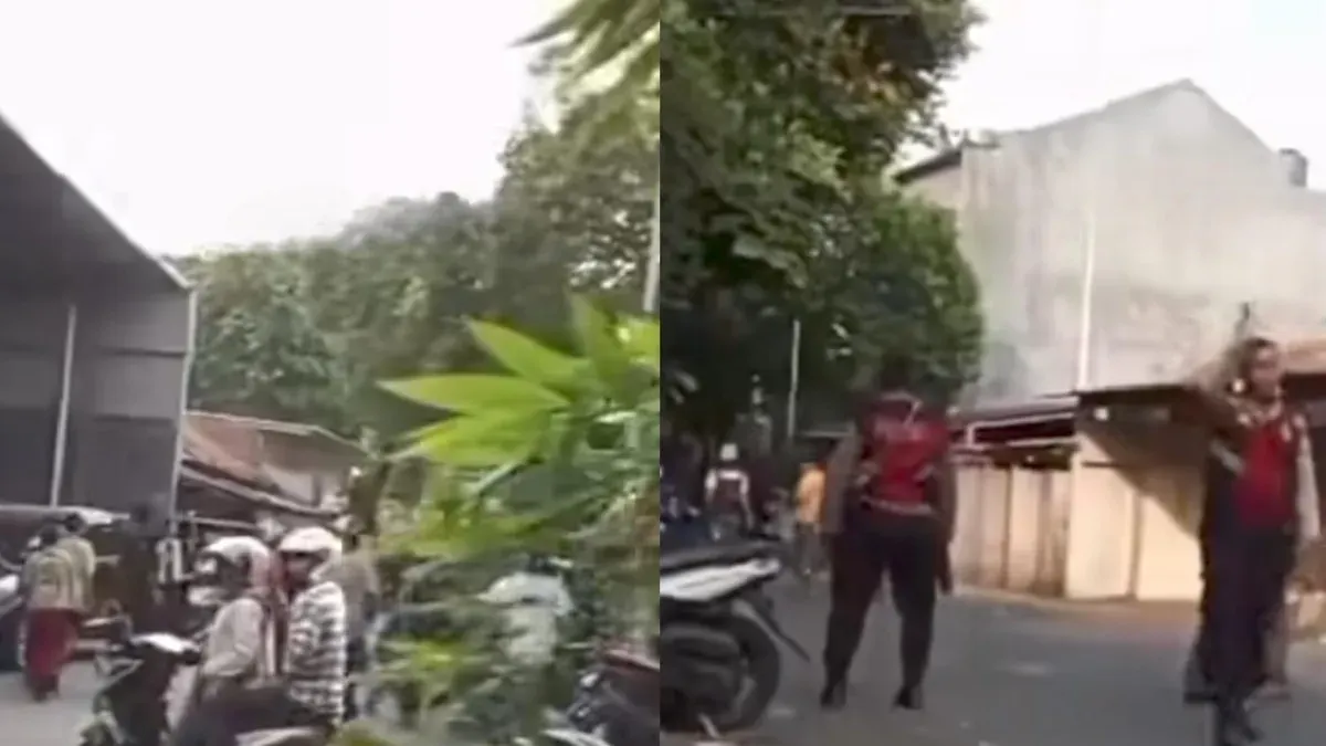 Keributan antara kelompok penagih kendaraan atau yang dikenal sebagai mata elang (matel) dengan sejumlah warga terjadi di kawasan Cakung, Jakarta Timur, pada Selasa, 21 April 2026 sore. (Sumber: Istimewa)