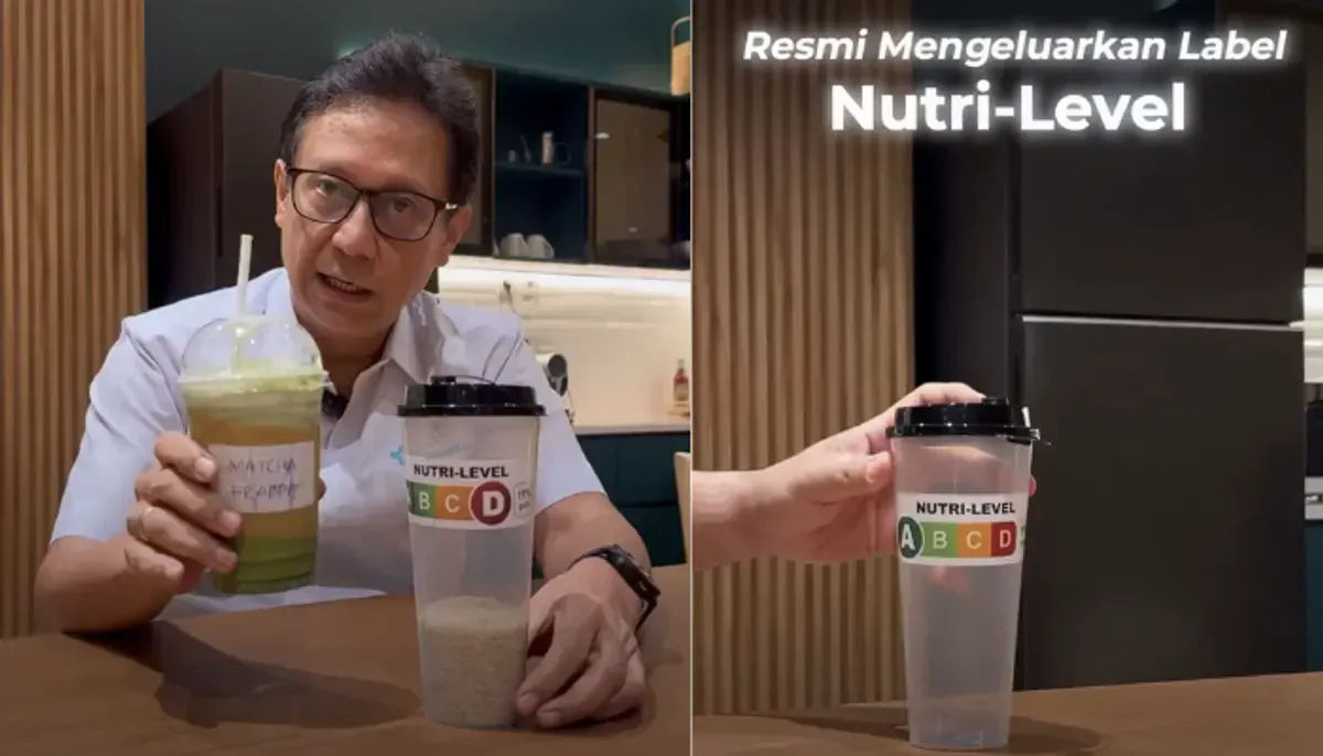 Aturan baru Kemenkes mewajibkan label gizi Nutri Level guna menekan konsumsi gula, garam, dan lemak. (Sumber: X/@txtdarionlshop)